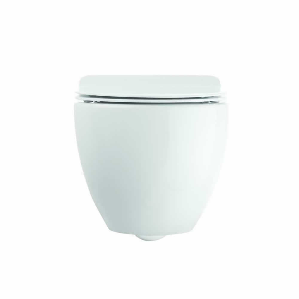 Glide II Gloss White Wall Hung Rimless Toilet & Soft Close Seat